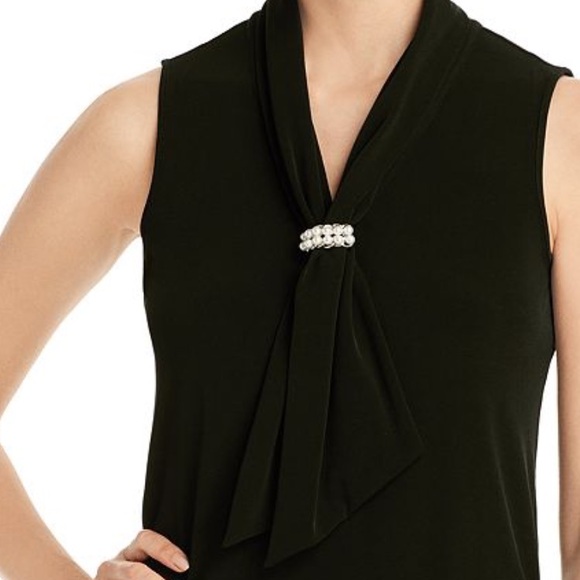 Karl Lagerfeld Tops - Karl Lagerfeld Elegant Purple Sleeveless Tie-neck Blouse 2X